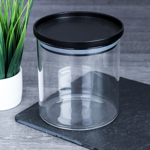Банка для сыпучих пластиковая крышка 550 мл 95 мм/10 см АКЦИЯ / LCSC2429 /уп 100/ удобное хранение стекло