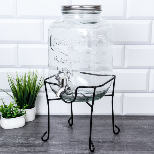 Банка с краном 4 л на подставке / 1999-4000 /уп 8/* Лимонадник