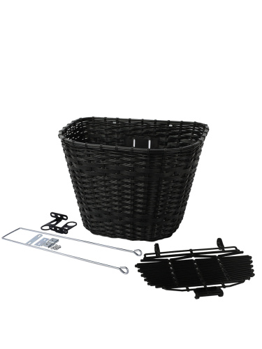 Корзина для велосипеда пластиковая с крышкой черная. / 1DVMI-13 / уп 30