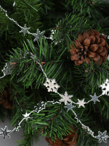 Новогодние бусы на елку Снежинки 2,7 м / DW-1369 /уп 12/360/