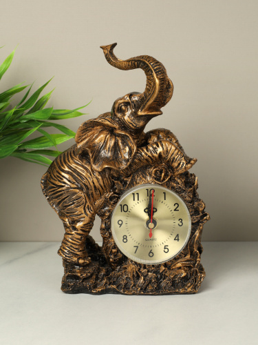 Часы статуэтка Слон 22 см / 2405 /уп 24/