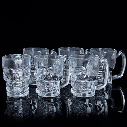 Кружка Пивная 6 штук 420 мл Череп / KL-S100 /уп 6/