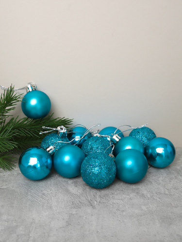 Елочные шары 12 штук 4 см / HX-12/5 /уп 192/голубой