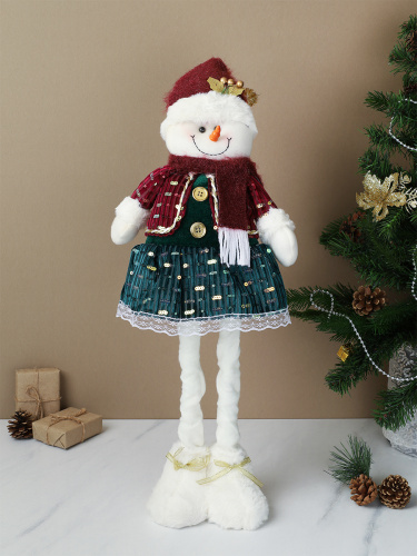 Новогоднее украшение Снеговик на телескопических ножках 37/80 см / SH057-2 /уп 72/