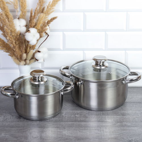 Кастрюля набор 4 предмета 2,5л,4,5л Ария/ FGN-2.5-4.5/уп 1/индукция/ гофрокороб