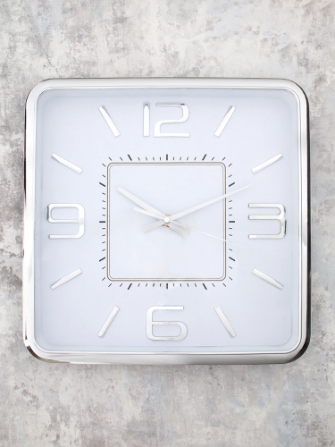Часы настенные 30х30 см / WS-5733B /уп 20/серебро