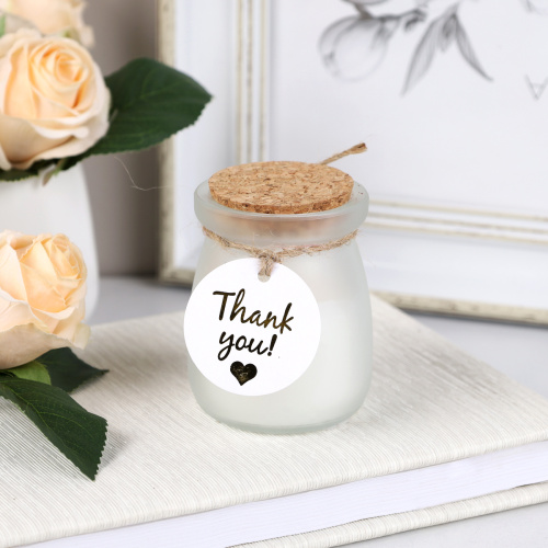 Свеча ароматическая в подсвечнике 5х7 см с крышкой / B721 /уп 96/ белая