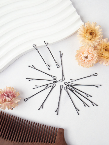 Невидимки для волос 45 мм набор 60 штук / NSAF-15/уп 200/черные