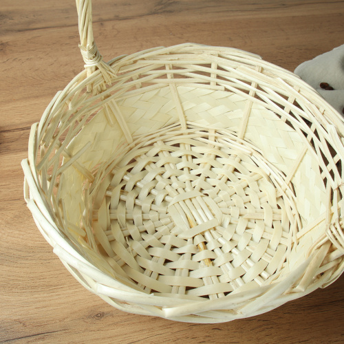 Корзина плетеная 3 штуки 28х11/23х9/18х8 см / S/3 22-32 /уп 40/белая круглая