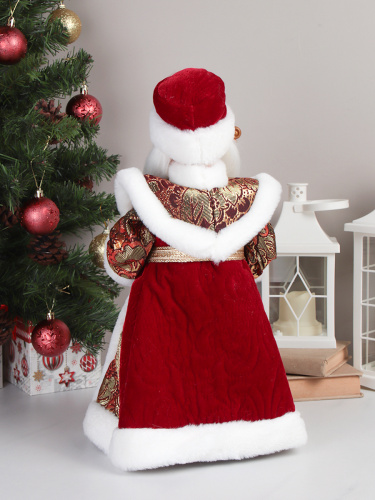 Фигурка Дед Мороз 40 см красный кафтан / DA48-16 /уп 18/музыкальный