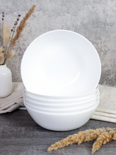 Набор суповых тарелок 6 штук 550 мл Евро Дэй LYG60 (white) (уп12)