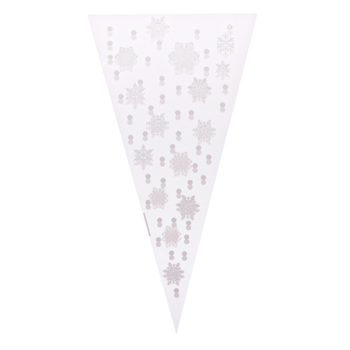 Пакет подарочный конус 150 штук 33х16 см Снежинки / NG1054 /уп 100/