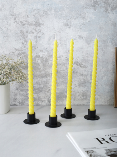 Свеча стержень 4 штуки 25 см арома / G-304 /уп 144/ лимон