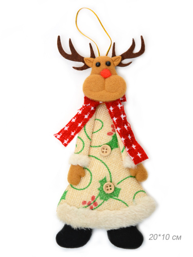 Елочное украшение Олень 10*23 см / Е157 /уп 10/400/