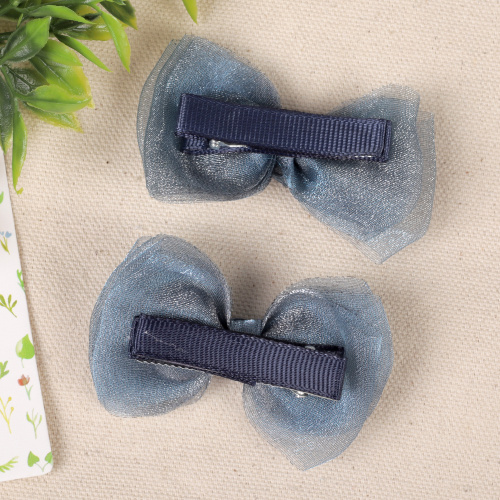 Бант-зажим для волос набор 2 штуки / YIW-18 /уп 1/темно-серый