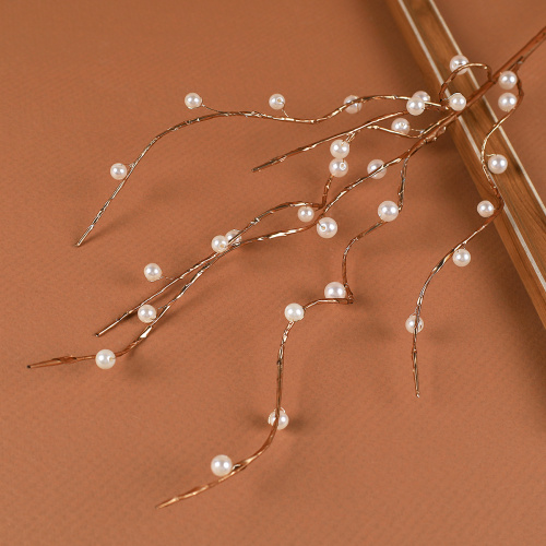 Ветка декоративная стеклярус 73 см / SA23700 /уп 480/золотая ветка жемчуг