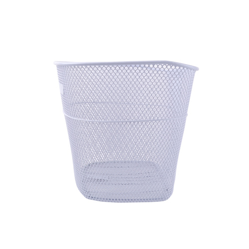 Корзина для велосипеда металлическая, с креплением на переднее колесо под резьбовую вилку. 2 вида кронштейнов на рулевую колонку Белая/1DVMI-2 /уп 40/