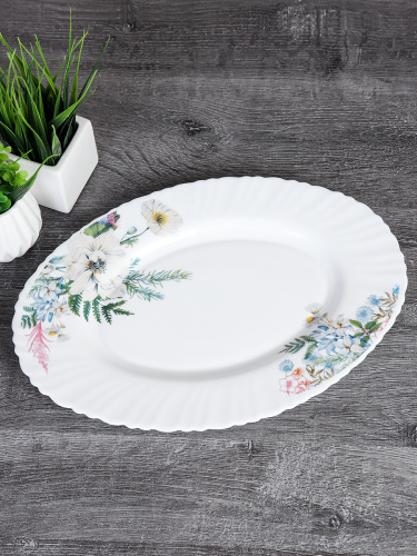 Блюдо овальное 300 мм / LHYP-120XN (7327) / Лесная композиция