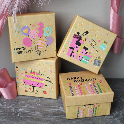 Коробка подарочная 9х9 см / S111-SY557 /уп 12/216/микс