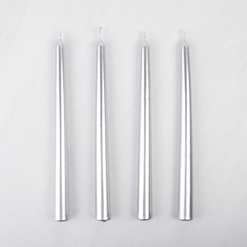 Свеча 4 штуки 25х1,7 см набор/ RF-903 /уп 144/ серебро / 2 СОРТ 