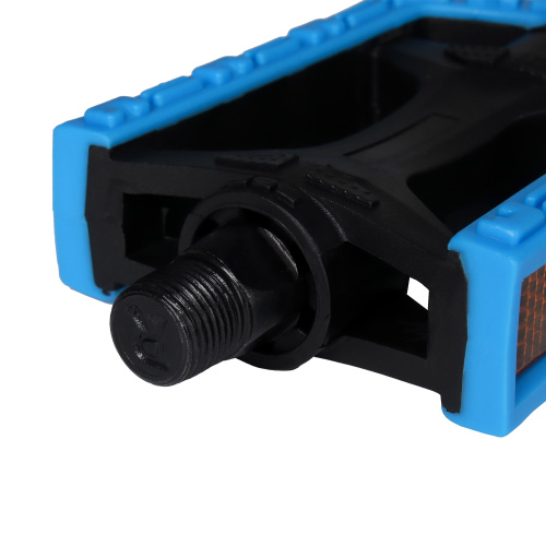 Педаль CITY MIXIEER MX-P617, полипропиленовый корпус чёрный с цветной вставкой, с рефлектором, 105х76мм, резьба 9/16, 1 пара. BLUE/уп 50/