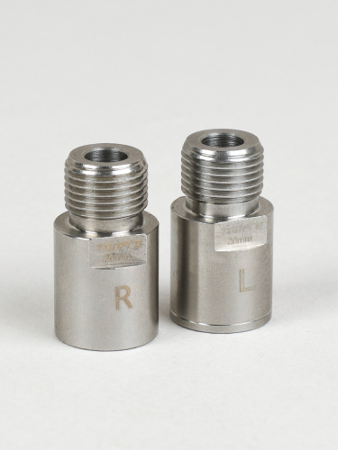 Удлинитель оси педалей велосипеда на 20мм. TOOPRE PDE-20. Серебро /уп 25/