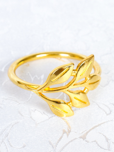 Кольца для салфеток 6 штук Веточка Золото / JG05 /уп 200/ 8 марта/ подарок для женщины