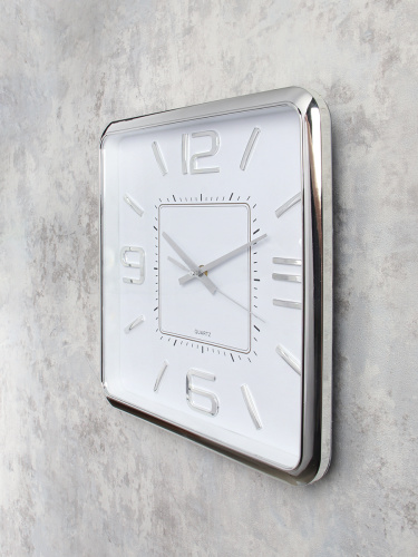 Часы настенные 30х30 см / WS-5733B /уп 20/серебро