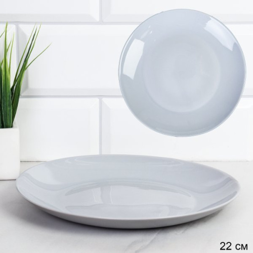 Тарелка обеденная 215 мм Серый цвет Евро Дэй / GR-FLYGP85 /уп 6/48/ 