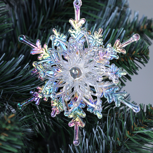 Новогоднее украшение Снежинка 14 см / LCS-015 /уп 24/96/