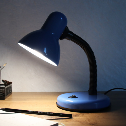 Светильник настольный 28 см синий / 203B-6 / Ex27 /уп 45/