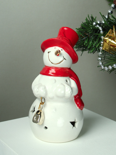 Фигурка Снеговик новогодний 13 см / FP23604 /уп 64/LED