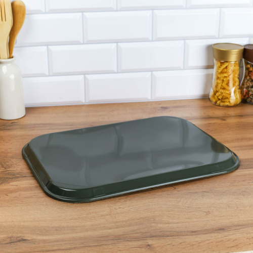 Поднос антискользящий 30х40 см силиконовая поверхность / 1216 coffee /уп 25/