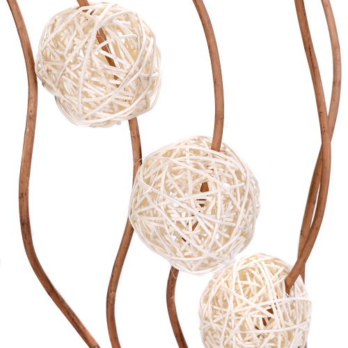 Сухоцвет набор 5 штук 150 см (китте 8 см.10 шт) / 0410-8 /уп 60/* белые шары на коричневом