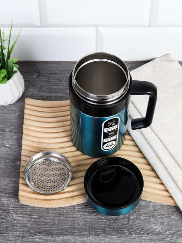 Термокружка 500 мл/ AWG-604 /уп 50/ Синяя/