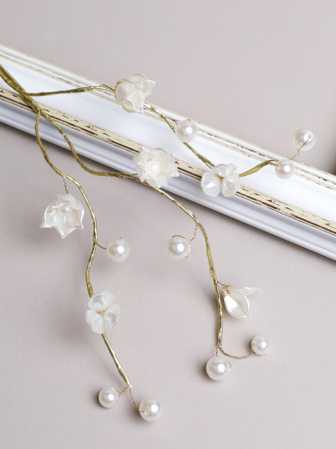 Ветка декоративная стеклярус 35 см / CW0427-3 /уп 720/