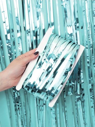 Дождь занавес 100x200 см серо голубой / NGA-17 /уп 10/300/для фотозоны на клейкой ленте