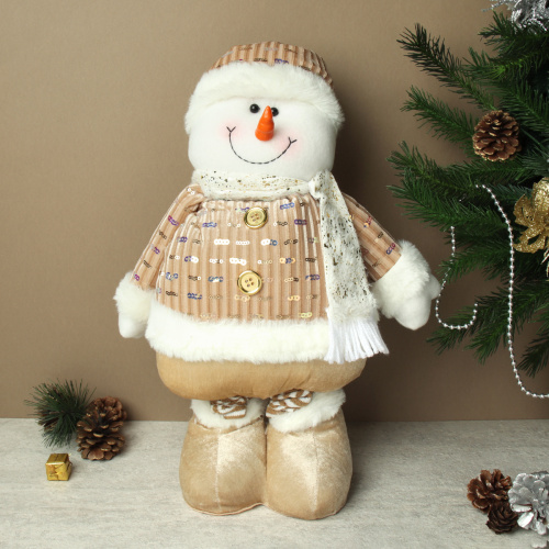 Новогоднее украшение Снеговик на телескопических ножках 28/75 см / YX-E2651 /уп 36/