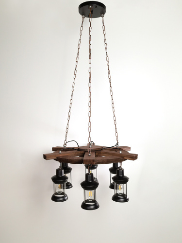 Люстра подвесная (50*100*68 см). В комплекте 6 ламп 5Вт LED, Е27 / Rg10B / уп 1/Лофт