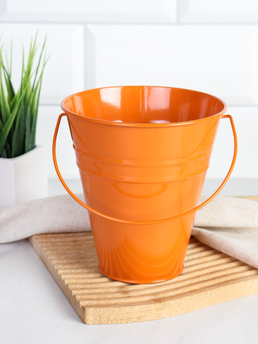 Ведерко для сервировки 12х13х6,5см / O-YW29841 /уп 144/ Оранжевое