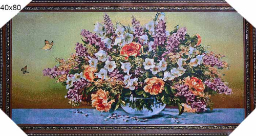 Картина гобелен 40х80 Осенний букет/H222 / 10039-1)/золотая нить