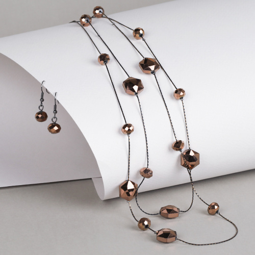 Колье многослойное и серьги / AILI-4-1 /уп 72/