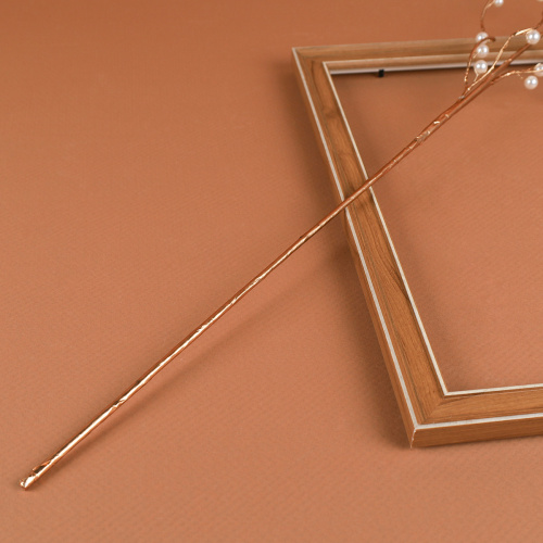 Ветка декоративная стеклярус 73 см / SA23700 /уп 480/золотая ветка жемчуг