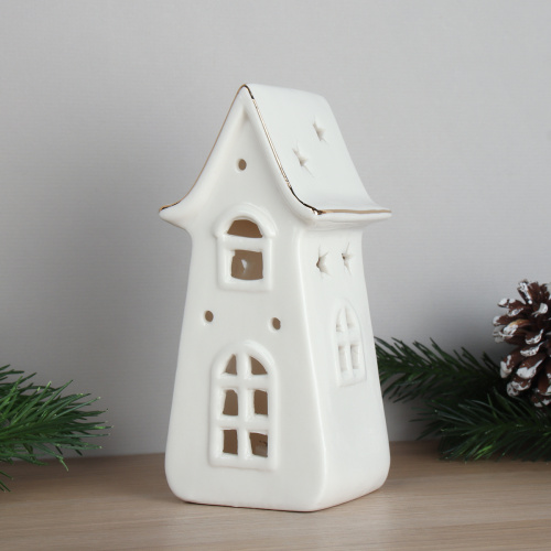 Фигурка Домик с подсветкой 15 см новогодний / YZ5549 /уп 48/LED