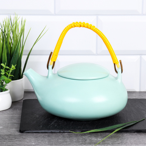 Чайник заварочный 900 мл / FU-789 /уп 24/ плетеная ручка