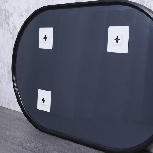 Зеркало в алюминиевой раме настенное 500х800 black / HLQW-AM01001 /уп 1/Небьющееся зеркало