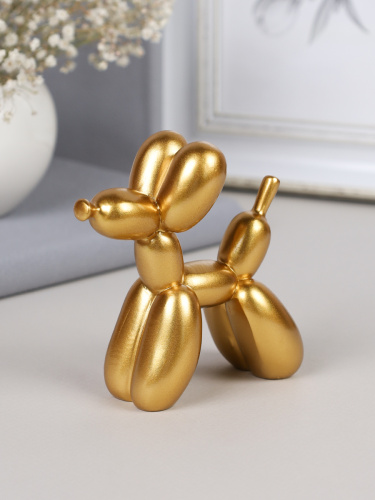 Статуэтка Собака 9х4х10 см шариковая / DG-001 /уп 18/золото