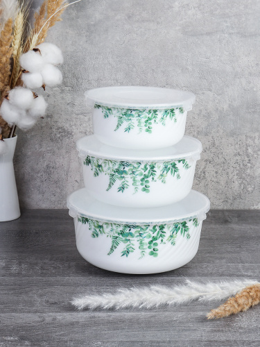 Салатник с крышкой 3 предмета / HDW3B-XN (7520) /уп 12/