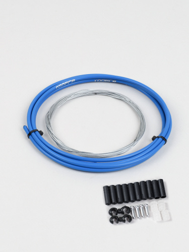 Комплект оплетки и тросов велосипеда на переключение. 1 Оплетка/2 троса/наконечники/зажимы. TOOPRE SCS-001. синий /уп 100/