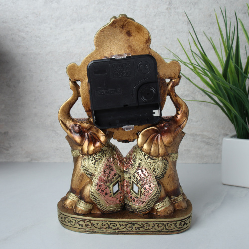 Часы статуэтка Слоны 12х6,5х18 см / 7153B /уп 48/